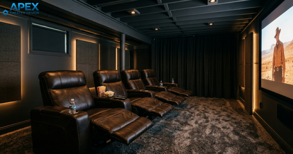 basement movie theater seating layout